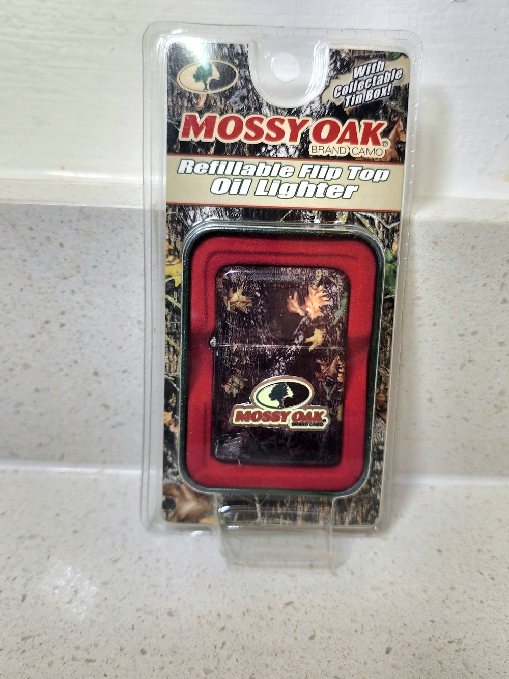 Lighter Metal Camo Mossy Oak Refillable Flip Top   With Tin Box New